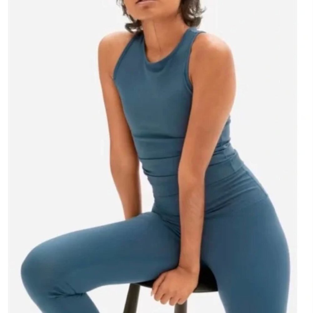 Everlane The Perform Tank In Deep Aegea blue